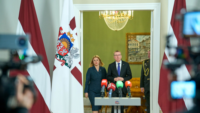 Ministru prezidente Evika Siliņa un Valsts prezidents Edgars Rinkēvičs